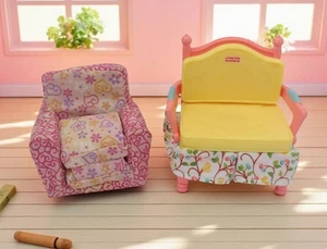 Silla familiar Fisher Price Loving muebles para casa de muñecas otomana plegable - Imagen 1 de 4