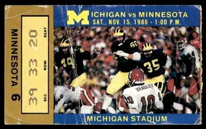 1986 Michigan Stadium Ticket Nov 15 Michigan vs Minnesota - Picture 1 of 2