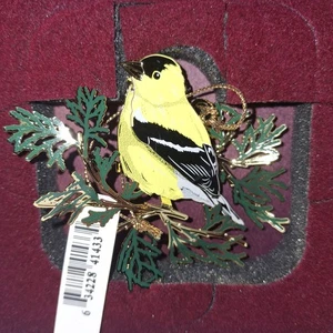 Baldwin Messing Gelbgoldfink Vogel Weihnachtsschmuck 24kt vergoldet - Bild 1 von 17
