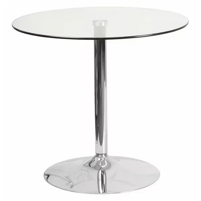 Flash Furniture Round Cafe Table, 31.5" W, 31.5" L, 29" H, Glass Top, Clear - Image 1 of 4