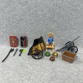 Playmobil Medieval Castle Accessories Lot Cannon Chariot Figure Shields Weapons