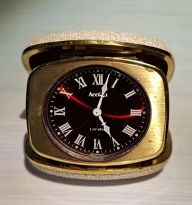 Vintage 70s ACCTIM German mechanical foldable travel alarm clock fully tested - Picture 1 of 1