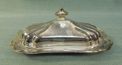 Посеребренное блюдо с маслом Gorham Heritage с крышкой в коробке - Изображение 1 из 4