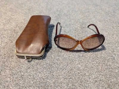 Vintage French Sunglasses 1960s 1970s Tortoise Shell Made In France With Case - Image 1 of 4
