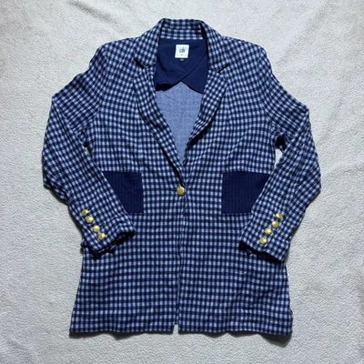 Chaqueta Cabi Mujer Mediana Checkup Blazer Almohadillas para el Hombro Botón Único Azul Cuadros Foto 1 de 4