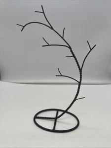 Jewelry Or Ornament Hanger Tree 11.5” Twisted Black Metal - Picture 1 of 4