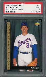1993 Upper Deck Baseball #37 Nolan Ryan Gold Hologram PSA 9 - Picture 1 of 2