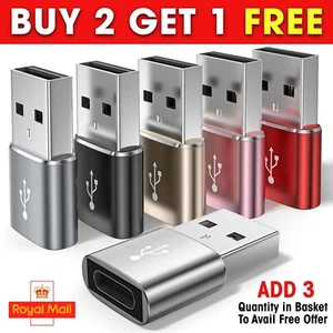 USB OTG Adapter 6A 120W USB 3.0 A Male To Type C Female Converter Fast Charger - Picture 1 of 15