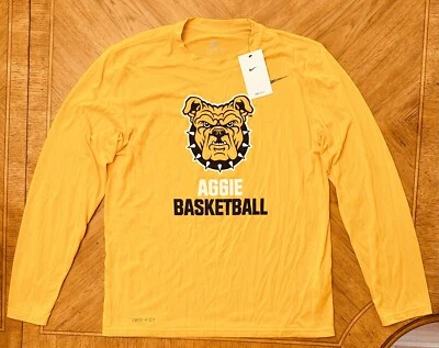 Nike NC A&T Shirt Men’s Size Large Gold Aggie Basketball Long Sleeve Logo READ!! - Image 1 of 4