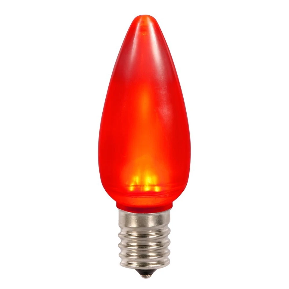Vickerman 0.96 watt 130V C9 Ceramic LED Red Bulb with Nickel Base - 25 per Bag - Image 1 of 1