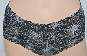 NWT Victoria's Secret Pink Black white Spiderweb Cheeky Panty XL XLarge Lace - Picture 1 of 7