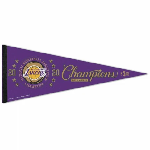 LOS ANGELES LAKERS 2020 NBA CHAMPS LOT 3 PENNANTS 12"X30" BANNERS NBA LICENSED Cover