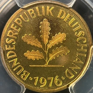 GERMANY. 1976, 5 Pfennig, J - PCGS PR68 DCAM - Top Pop 🥇 Hamburg Proof - Picture 1 of 10