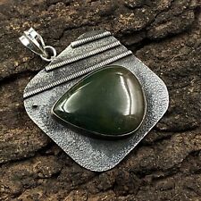 Valentine Sale Bloodstone Natural Pendant Handcrafted Silver Gift Jewelry 2.17"