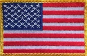 Amerikanische Flagge gestickter Aufnäher! Bügelbild Goldrand USA Verkäufer schneller Versand! ✨ - Bild 1 von 5