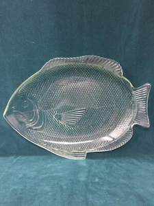 Klar Pressglas Fischförmige Platte Serviertablett Ofenfest USA 16 Zoll x 11,5 Zoll - Bild 1 von 12
