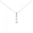 Authentic K18WG Diamond Necklace 0.50CT  #270-003-848-5937