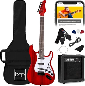 39In Full Size Beginner Electric Guitar Starter Kit W/Case, Strap, 10W Amp, Stri - Picture 1 of 7