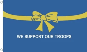 LARGE 5FT X 3FT US Military We Support Our Troops Flag United States Army Navy - Picture 1 of 1