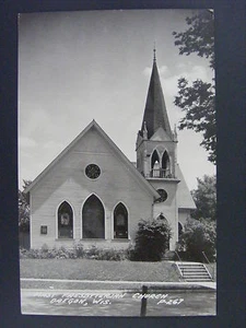 Oregon Wisconsin WI First Presbyterian Church Echtfoto Postkarte RPPC 1940er - Bild 1 von 1