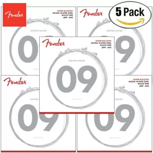 5-PACK Fender 3250L Super Bullets® Nickel Plated Electric Guitar Strings 9-42 - Picture 1 of 2