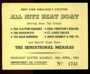 original UK'65  Gig Ticket : CLAYTON SQUARES / HIDEAWAYS / EARL PRESTON'S REALMS - Imagen 1 de 2