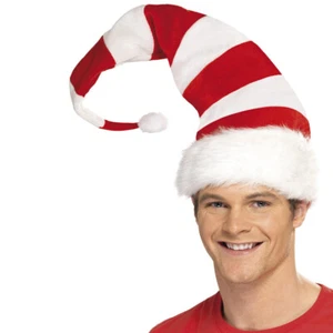 Große Weihnachtsmann-Mütze gestreift - Zipfelmütze Wichtel Weihnachtsmütze XXL - Bild 1 von 2