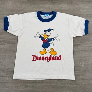 Vintage 80er Disneyland T-Shirt Donald Duck Jugend Kinder Kind Medium USA Ringer - Bild 1 von 5