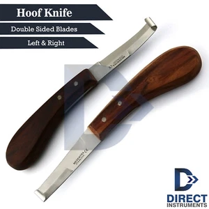 Coltello Hoof Farrier Cavallo Lame Doppio Bordo SINISTRO & DESTRO Taglio Coltelli Rasp - Foto 1 di 10