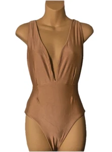 Costume da bagno donna Haight bianco argilla profondo scollo a V pezzo unico etichetta taglia G/L - Foto 1 di 6