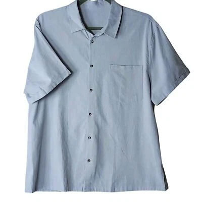 Hombres 3XL Lino Mezcla Algodón Patrón Transparente Tack Manga Crucero Vacaciones Resort Nuevo sin Etiquetas Foto 1 de 4