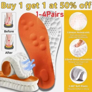 Acupoint Massage 4D Soft Insoles Cloud Technology Insole Plantar Fasciitis - Picture 1 of 17