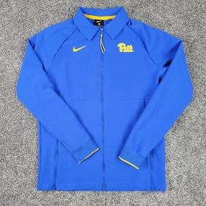 Nike On-Field Jacket Mens Medium Blue Engineered Full Zip Collared Pitt Panthers - Picture 1 of 18