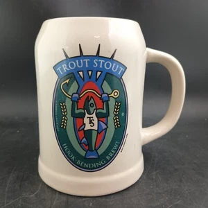 Trout Stout Beer Mug Stein "Hook-Bending Brew" CedarKey / Fishboy - Picture 1 of 5