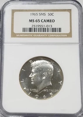 1965 Kennedy Half | Silver Half Dollar, 50 c | UNC SMS | NGC MS65 Cameo - Image 1 of 3