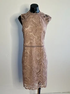 DIVINE AVENUE Blush Pink Lace Cocktail Midi Dress BNWT Size 16 - Picture 1 of 10