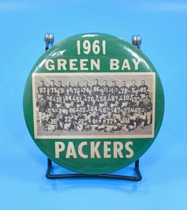 Green Bay Packers Large Asco 6 Inch Pin 1961 Championship Team Picture - Picture 1 of 8