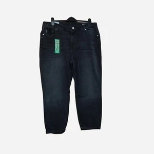 River Island High Rise Mom Jeans Colour Black Size 20 - Picture 1 of 8