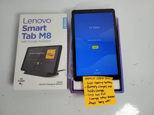 Open Box - Lenovo Smart Tab M8 Google Assistant Tablet + Smart Charging Docking - Picture 1 of 11