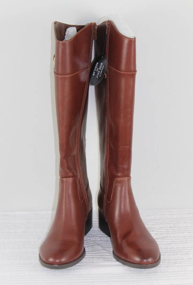 Bota de cuero Alfani Bexleyy para mujer 9,5 ancho pantorrilla coñac nueva con caja Foto 1 de 4