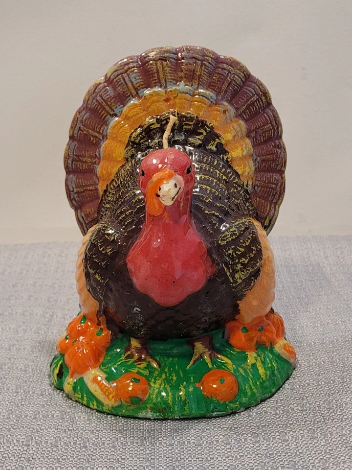 Vela de cera multicolor con forma de pavo de acción de gracias muy detallada  Foto 1 de 4