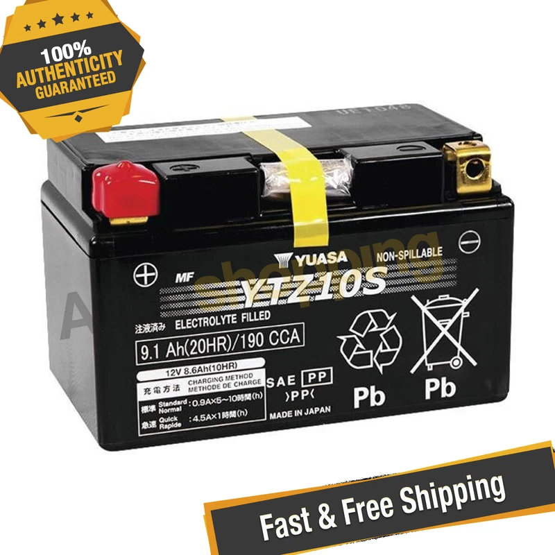 Yuasa YUAM7210A YTZ10S Maintenance Free AGM 12 Volt Battery Foto 1 de 4