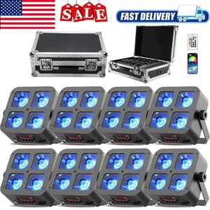 4 x 25W Wiederaufladbare Par Licht RGBWA + UV LED DMX Wireless Wash DJ Up-Light mit Hülle - Bild 1 von 21