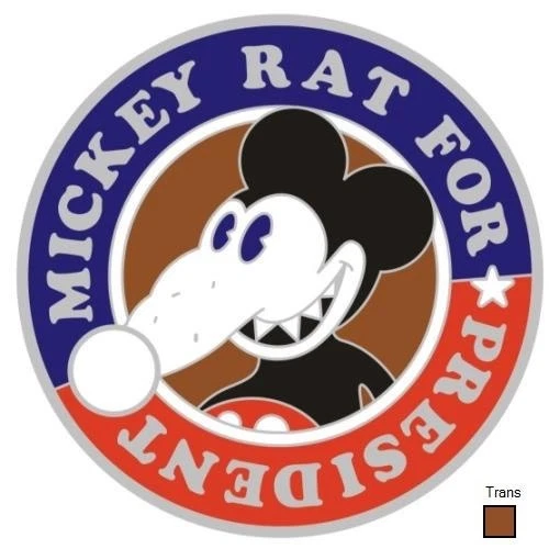 MICKEY RAT FOR PRESIDENT - RARE LIMITED EDITION PATHTAG w/ trans NEW - image 1 of 1