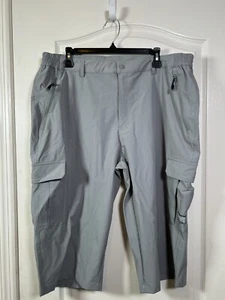 NWT Mens Casual Cargo Shorts Outdoor Hiking 3/4 Length Below Knee Pants Gray - Picture 1 of 9