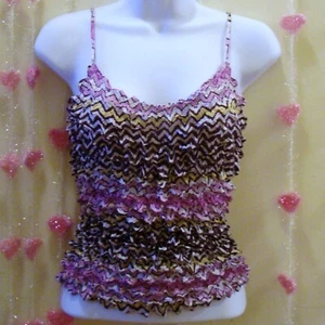 SEXY NEU MODE POPCORN Spaghettiträger BLUSE SHIRT PA11E30 - Bild 1 von 1