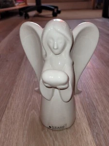 Tiziano Keramik Engel mit Herz 16 cm creme-weiß Weihnachten - Bild 1 von 6