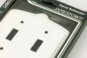 (12 Pack) Double Toggle Switch Wall Plate - White Porcelain - Picture 1 of 1
