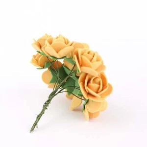 48 Mini Roses 4" Foam Artificial Flowers Stems Wedding Party DIY Craft Supplies - Picture 1 of 74