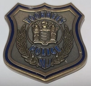 Voorhees NJ PD Police Department Academy Badge Shaped Challenge Coin - Picture 1 of 2